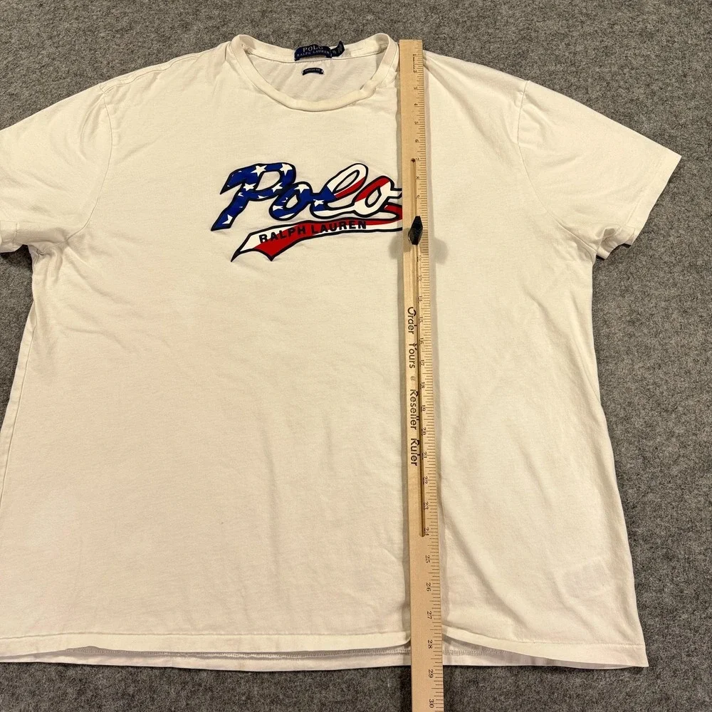 Polo Ralph Lauren Shirt Mens XL White USA Flag Logo Graphic‎ Patriotic Tee July
